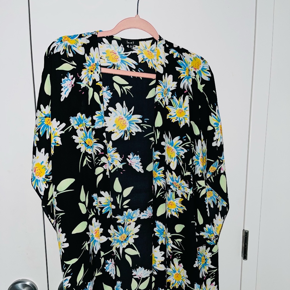 Black Floral Cardigan